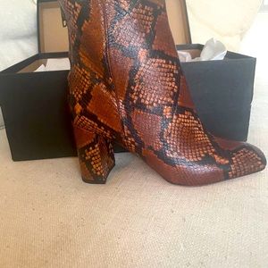 Brand New In Box J.Crew Snakeskin Ankle Boots 7.5